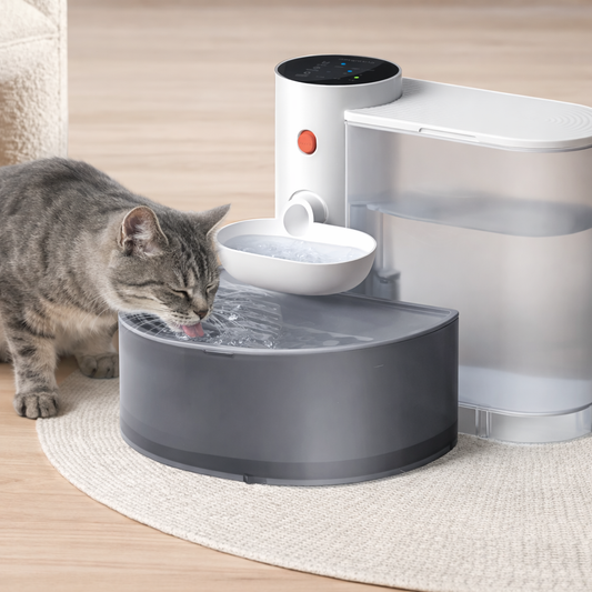 Smart Pet Water Fountain,3L Wireless Cat Water Fountain No Filter,Battery Operated Ultra Silent Cat Fountain Rechargeable