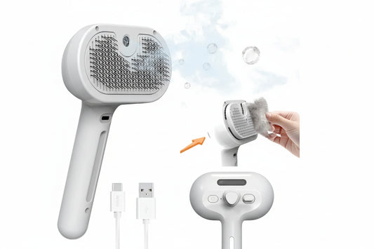 3-in-1 Electric Pet Grooming Brush – Steam Spray, Deshedding & Massage Comb